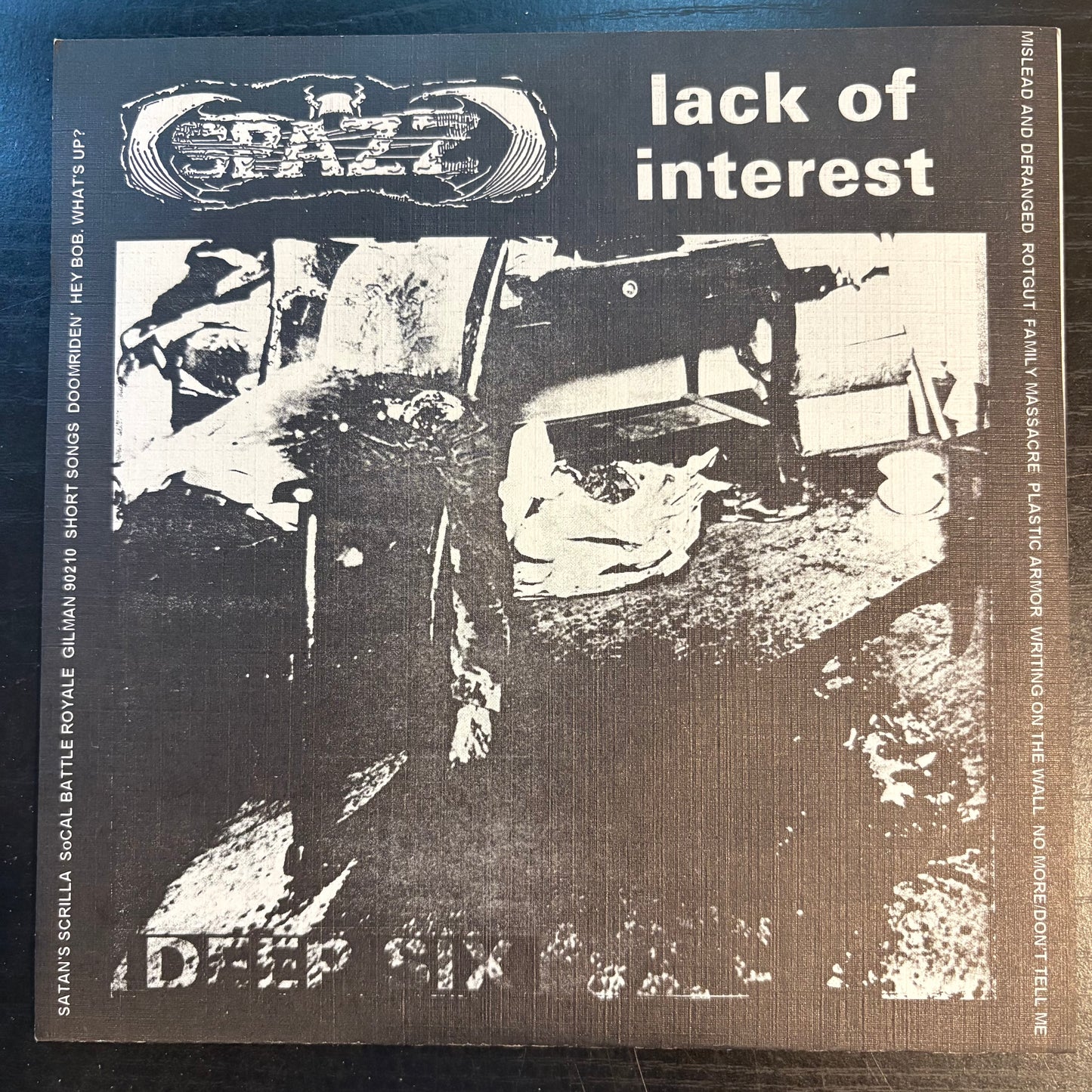 Spazz / Lack of Interest, "Double Whammy Split EP" (7") (White Vinyl) [VG Used]