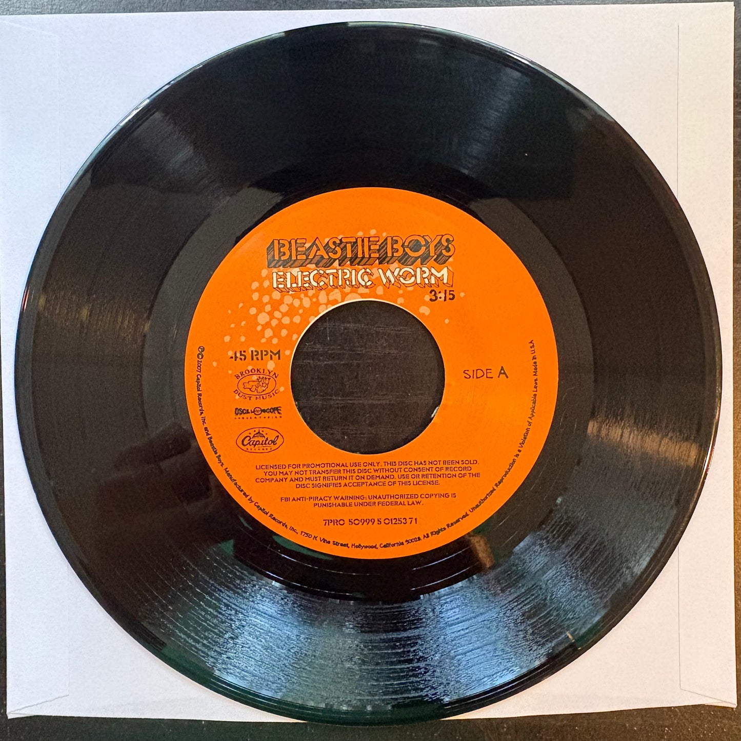 Beastie Boys, "Electric Worm" (7") (Promo) [VG Used]