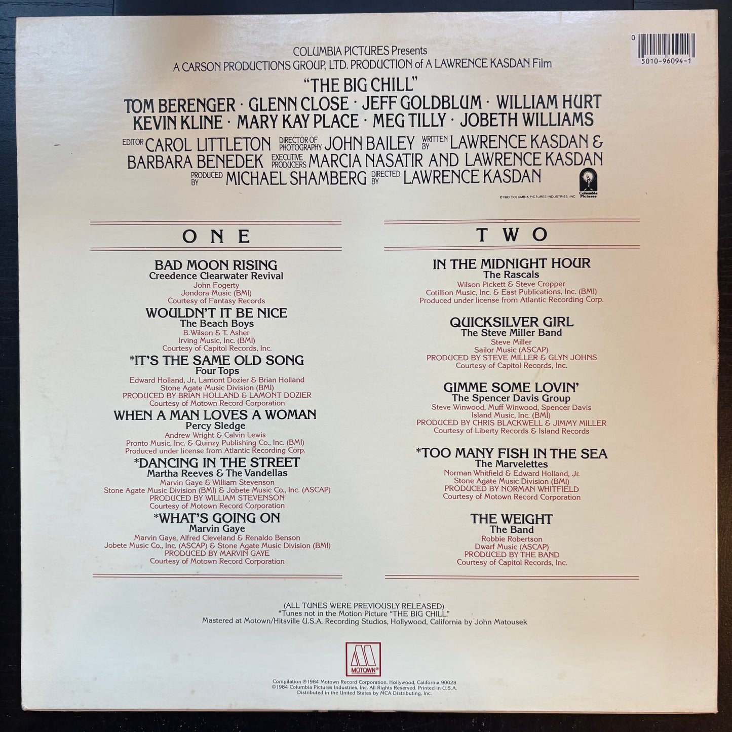 Various Artists, "More Songs from the Original Soundtrack of The Big Chill" (LP) [VG+ Used]