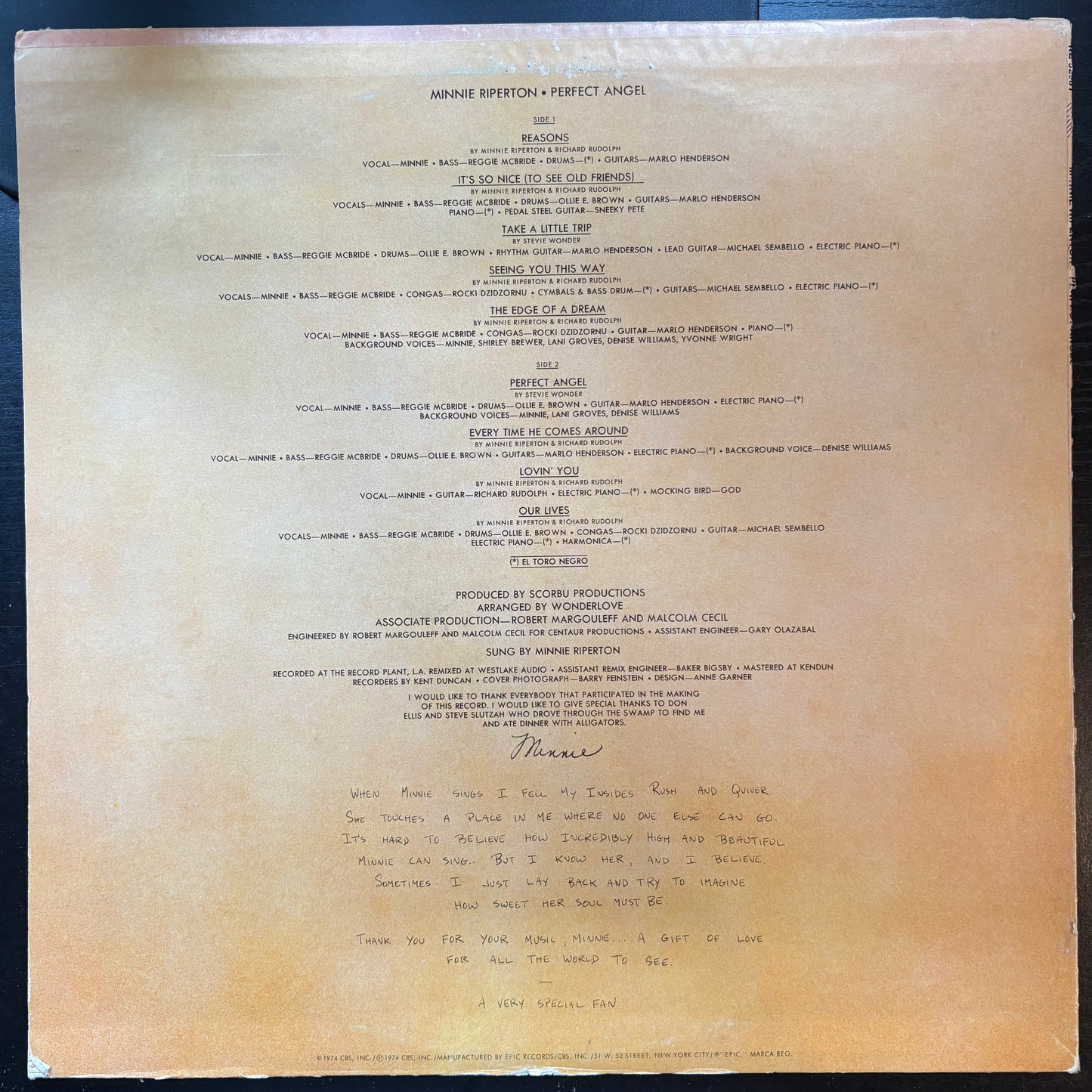 Minnie Riperton, "Perfect Angel" (LP) [VG Used]