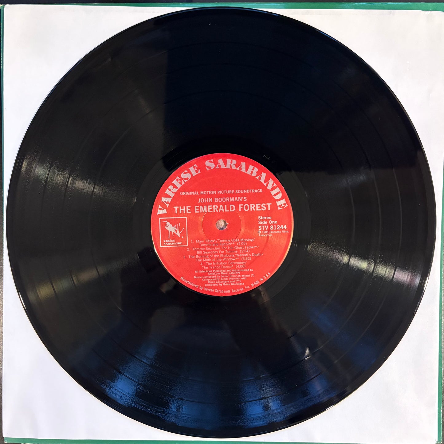 Junior Homrich with Brian Gascoigne, "The Emerald Forest Soundtrack" [VG Used]