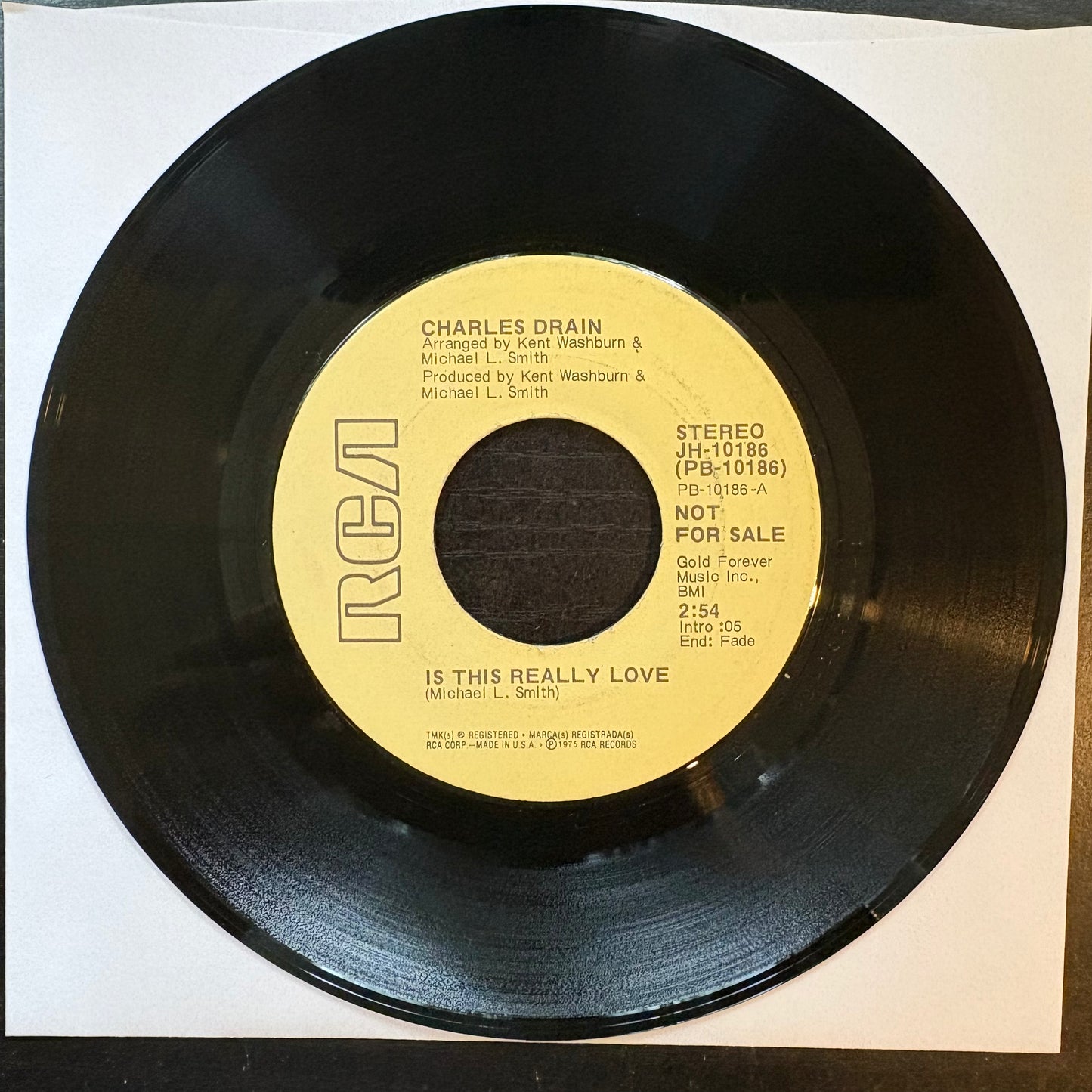 Charles Drain, "Is This Really Love" (Promo 7") [VG Used]