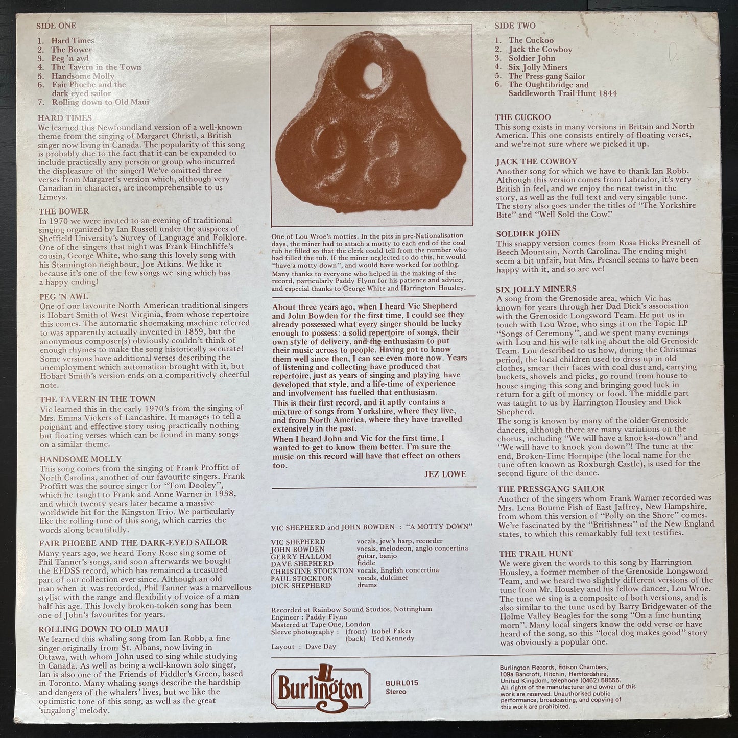 Vic Shepherd & John Bowden, "A Motty Down" (Signed) [EX Used]