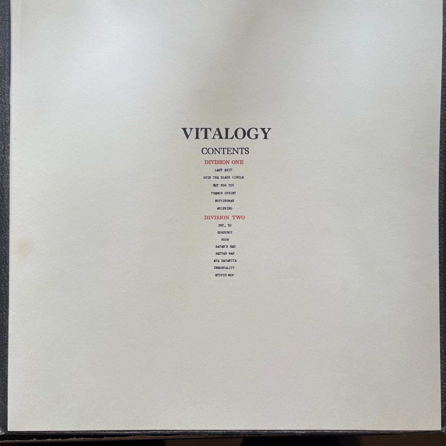 Pearl Jam, "Vitalogy" [VG Used]