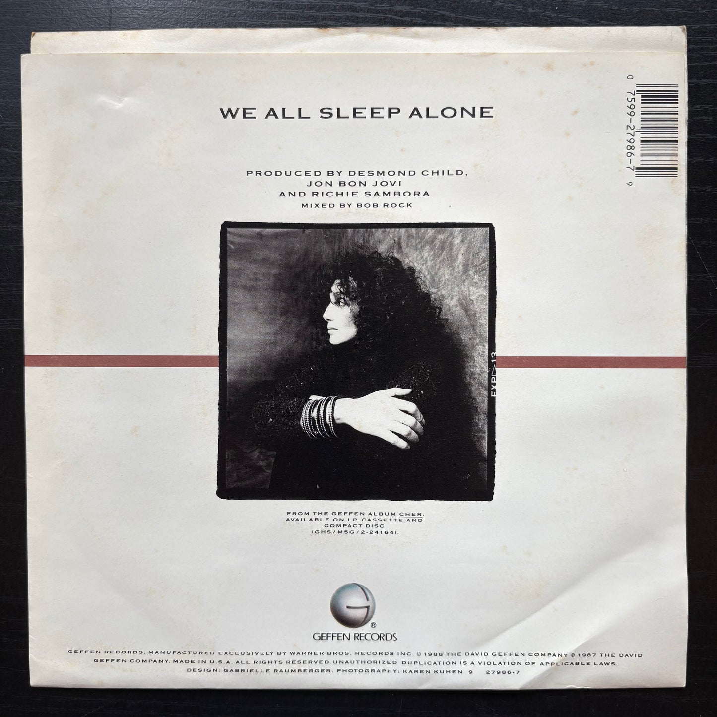 Cher, "We All Sleep Alone" (7") [VG+ Used]