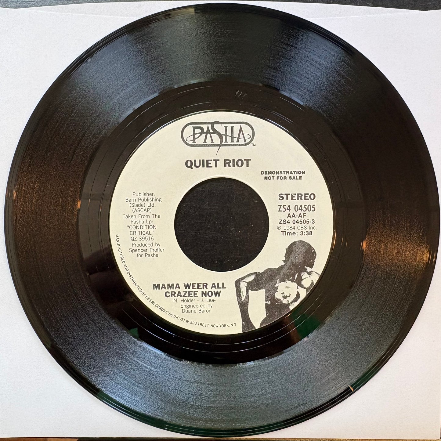 Quiet Riot, "Mama Weer All Crazee Now" (7") (Promo) [VG+ Used]