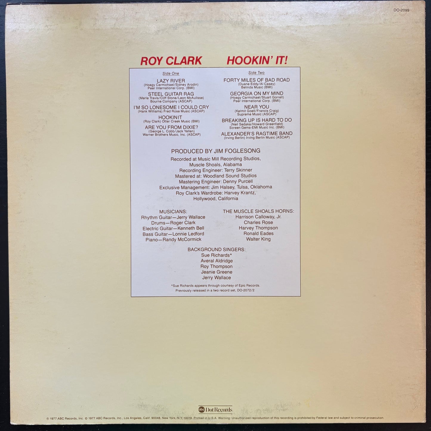 Roy Clark, "Hookin' It" [VG+ Used]