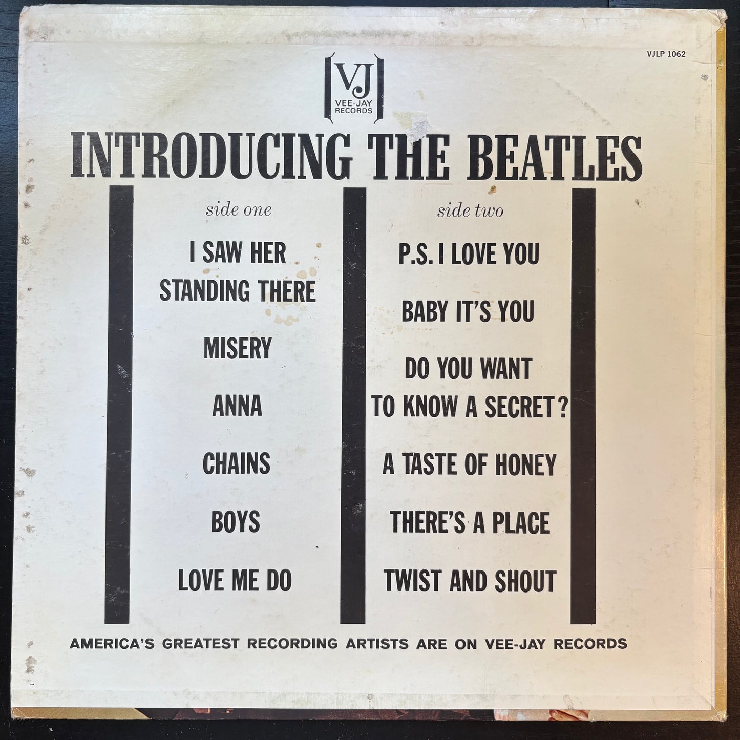 Beatles, "Introducing the Beatles" (LP) [VG- Used]