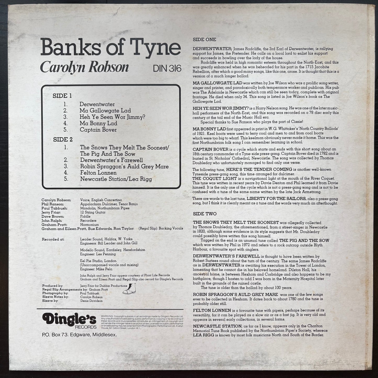 Carolyn Robson, "Banks of Tyne" [VG+ Used]
