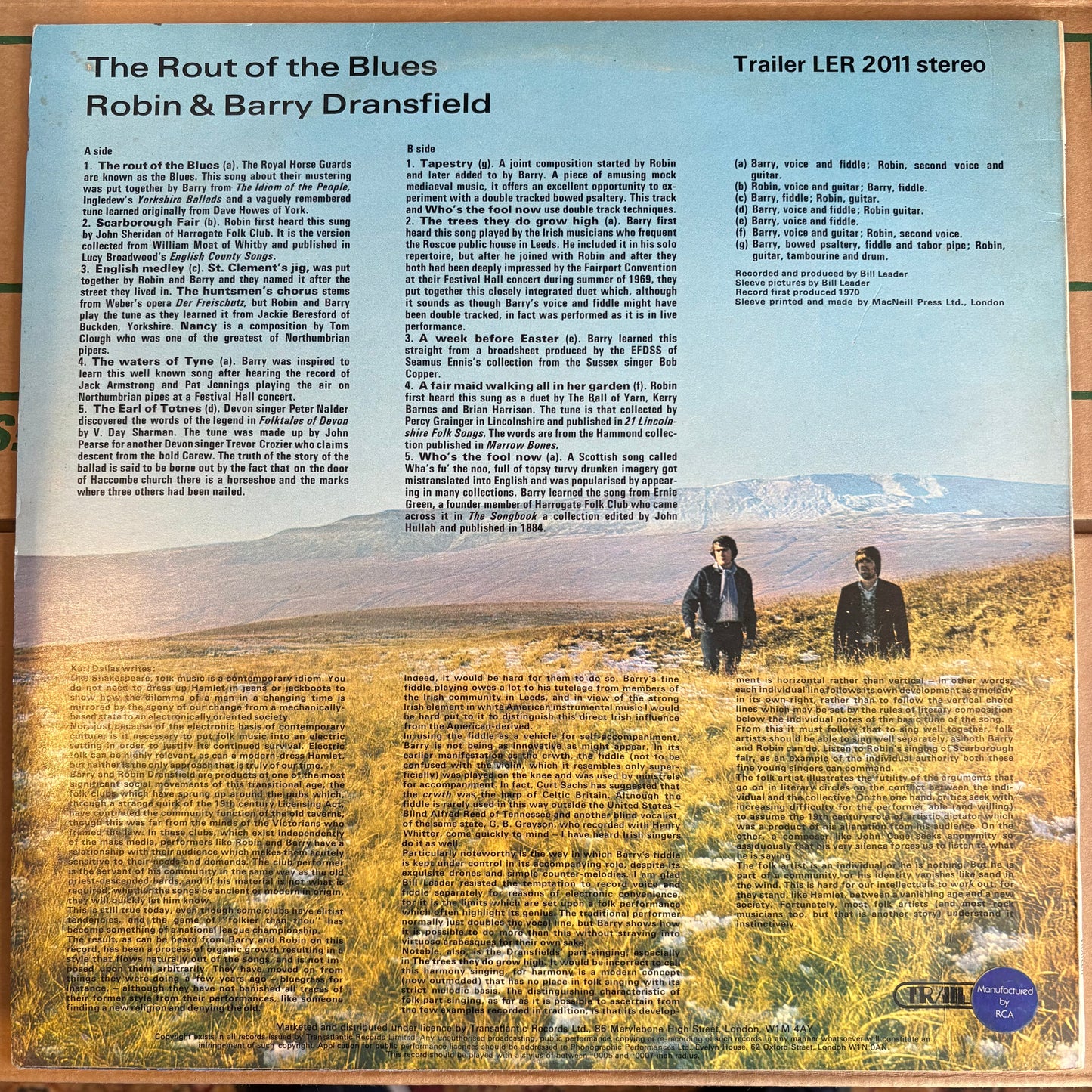 Robin & Barry Dransfield, "The Rout of the Blues" [VG- Used]