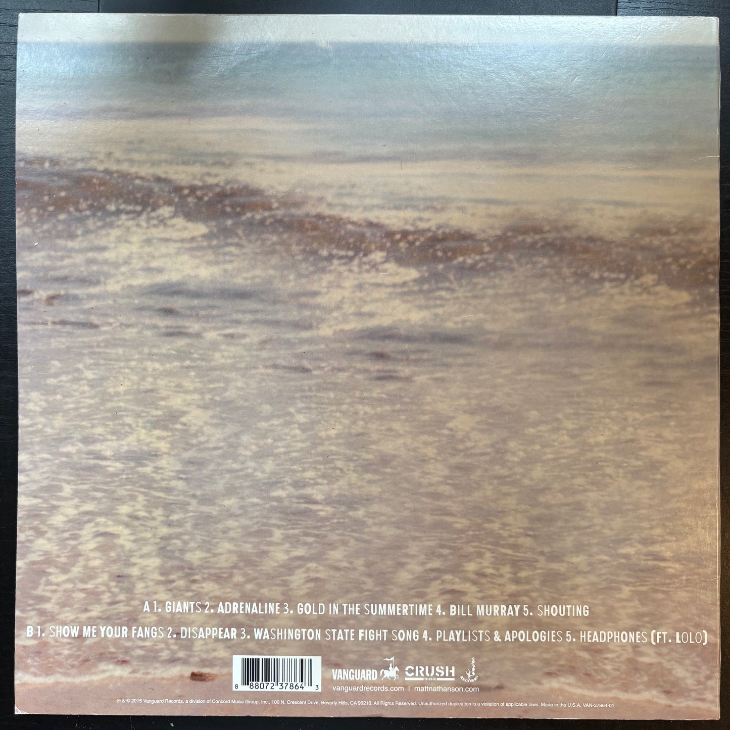 Matt Nathanson, "Show Me Your Fangs" (LP) (Clear Vinyl) [VG Used]
