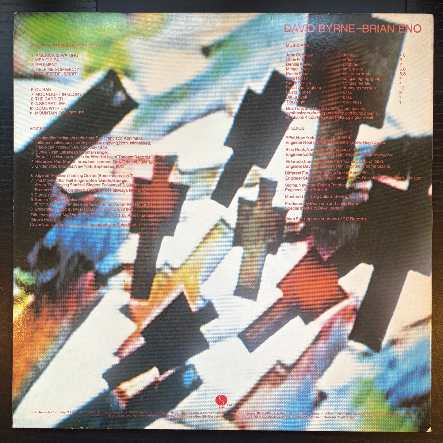 Brian Eno - David Byrne, "My Life in the Bush of Ghosts" [VG Used]