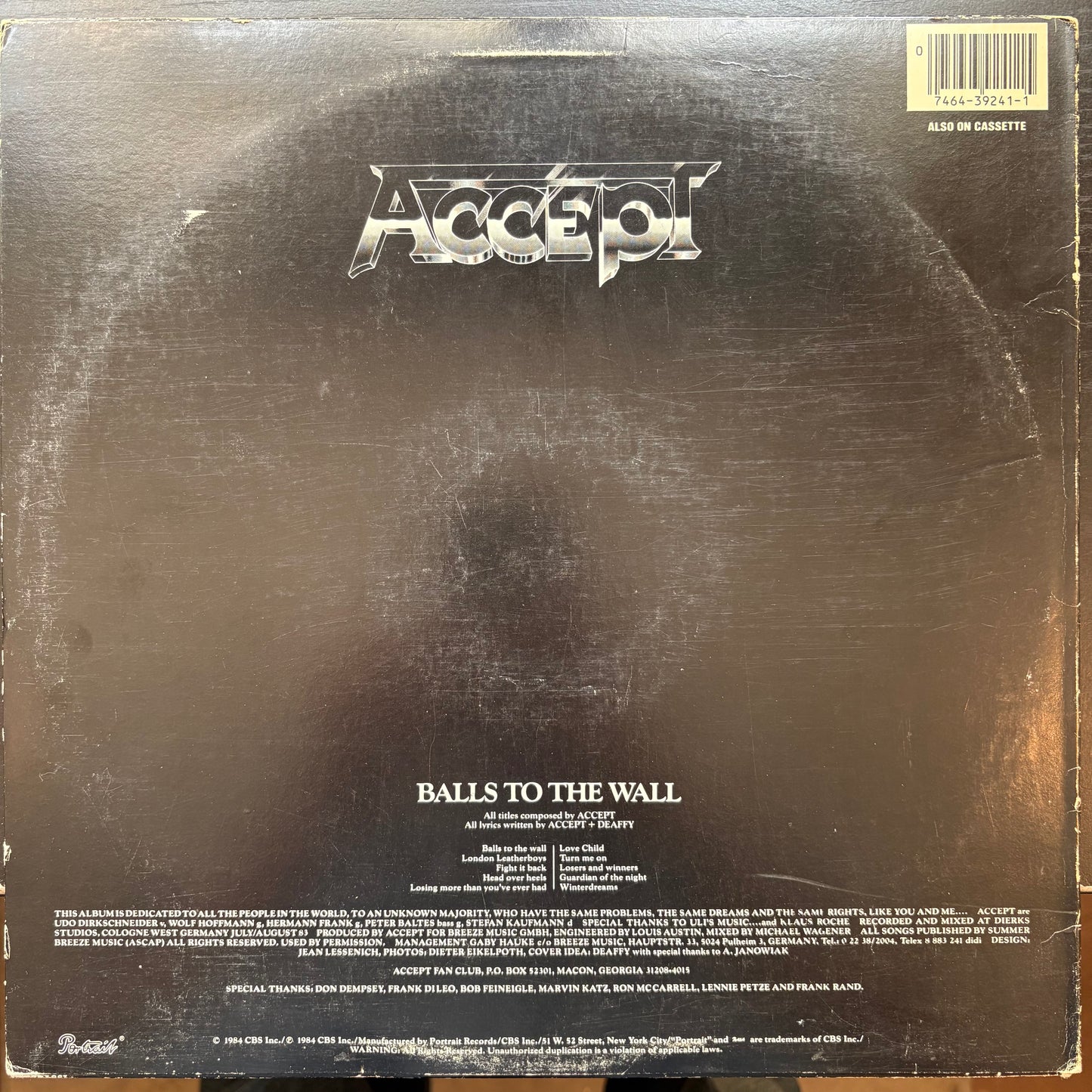 Accept, "Balls to the Wall" [VG- Used]