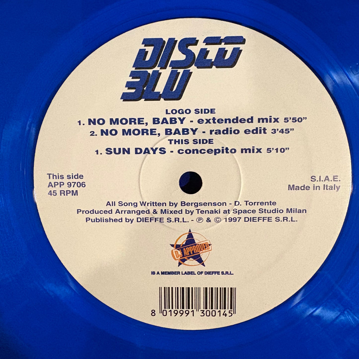 Disco Blu, "No More, Baby" (Blue 12") [VG Used]