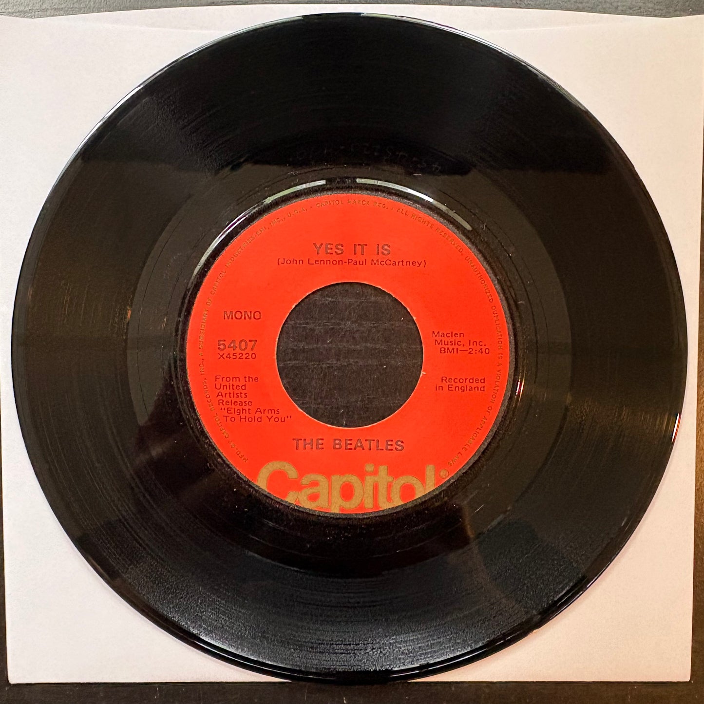 Beatles, "Ticket to Ride" (7") (Mono) [VG Used]