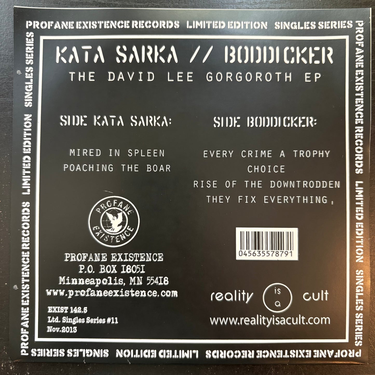 Kata Sarka / Boddicker, "The David Lee Gorgoroth EP" (7") [VG Used]