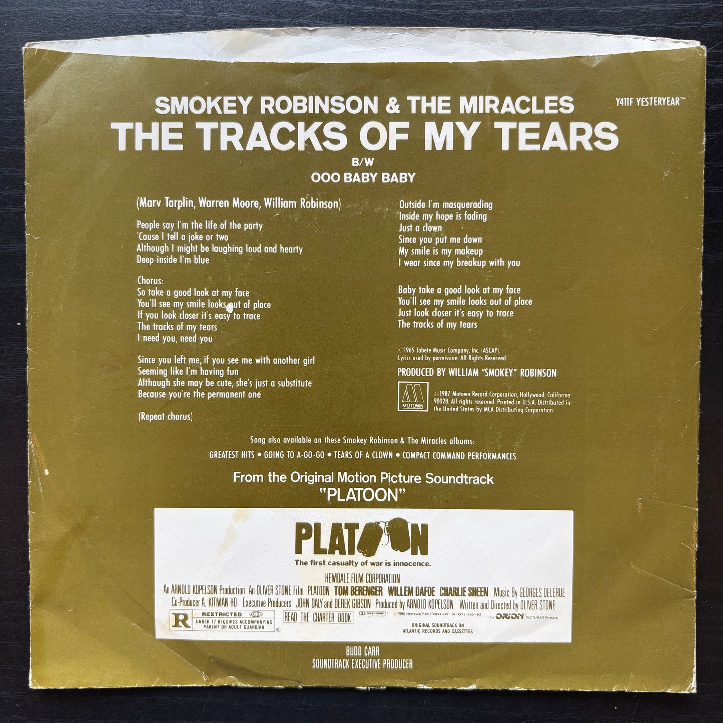 Smokey Robinson, "The Tracks of My Tears" (7") [VG Used]