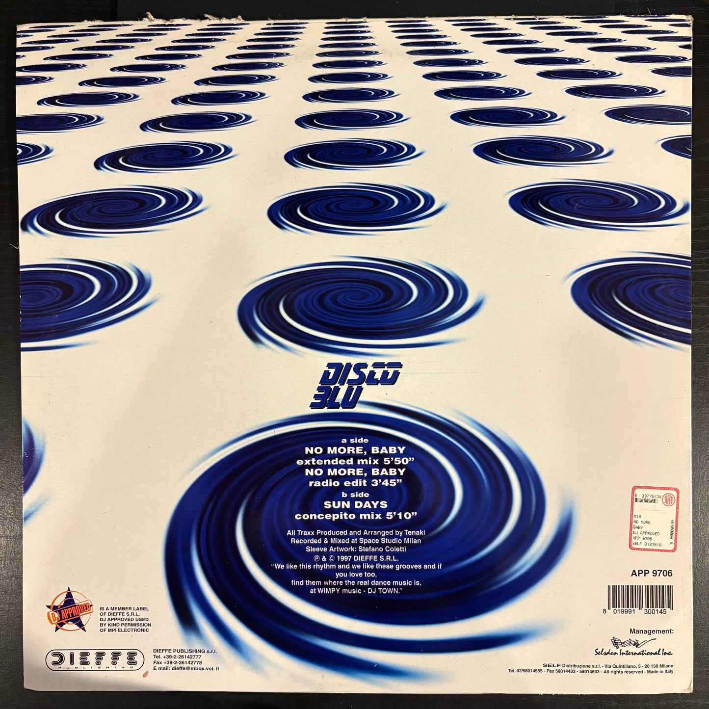 Disco Blu, "No More, Baby" (Blue 12") [VG Used]
