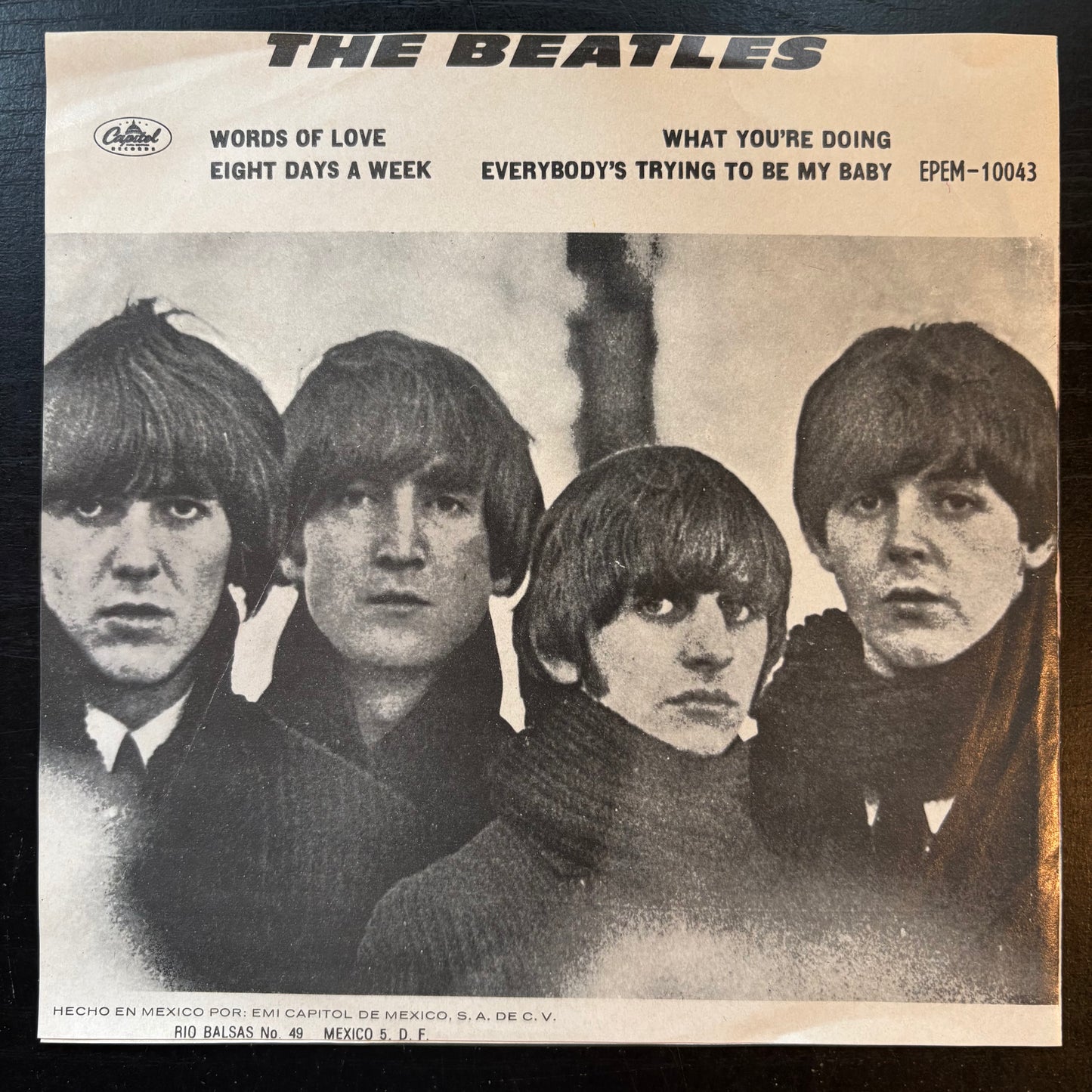 Beatles, "Palabras De Amor" (7" EP) (Mexico) [VG+ Used]