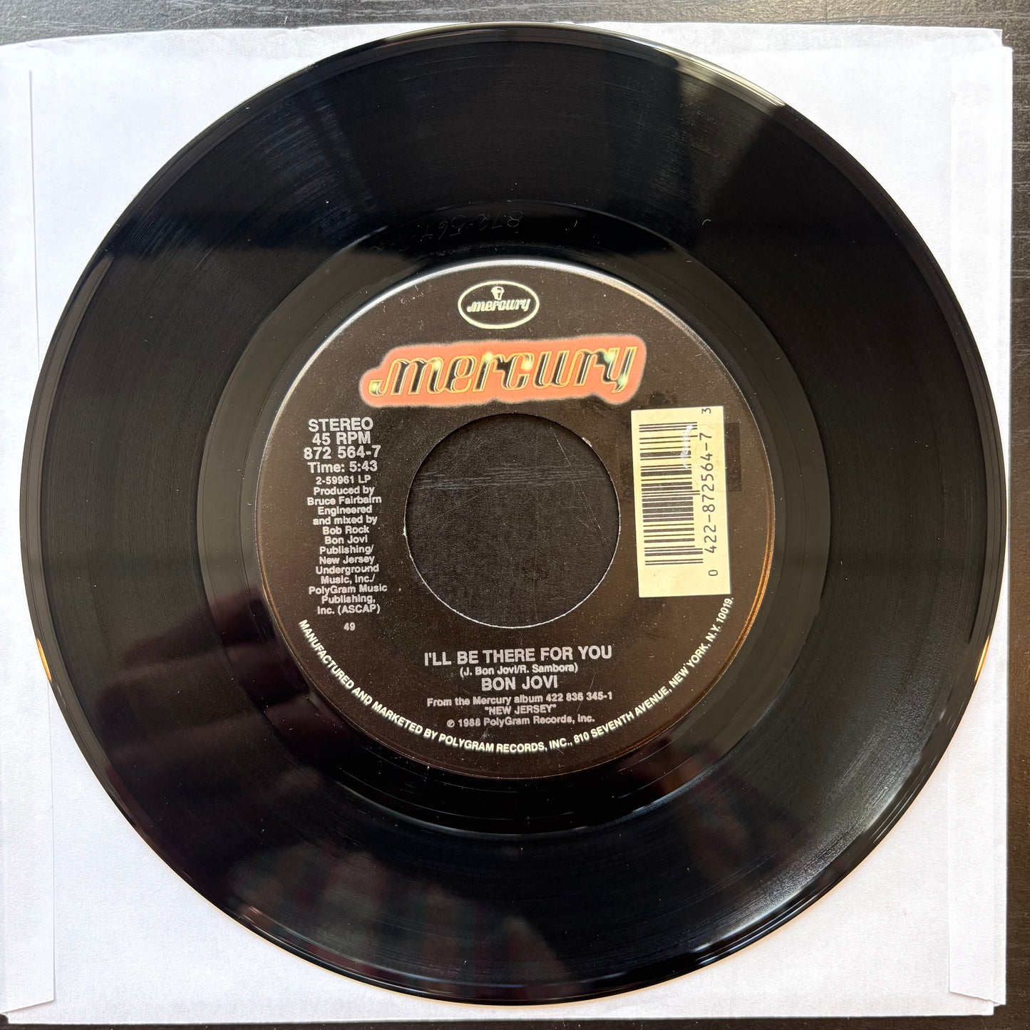 Bon Jovi, "I'll Be There for You" (7") [VG Used]
