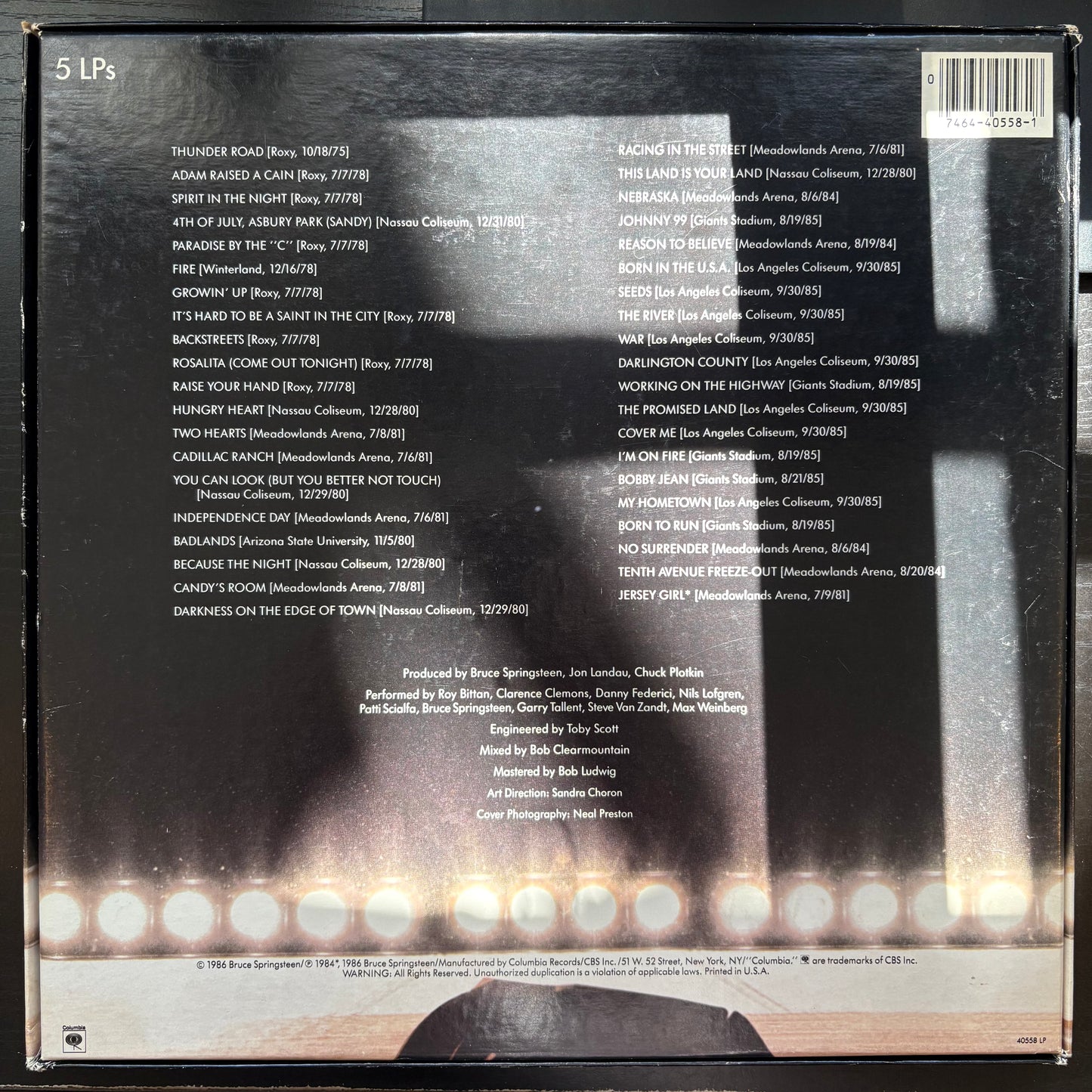 Bruce Springsteen, "Live/1975-1985" (5LP) [VG Used]