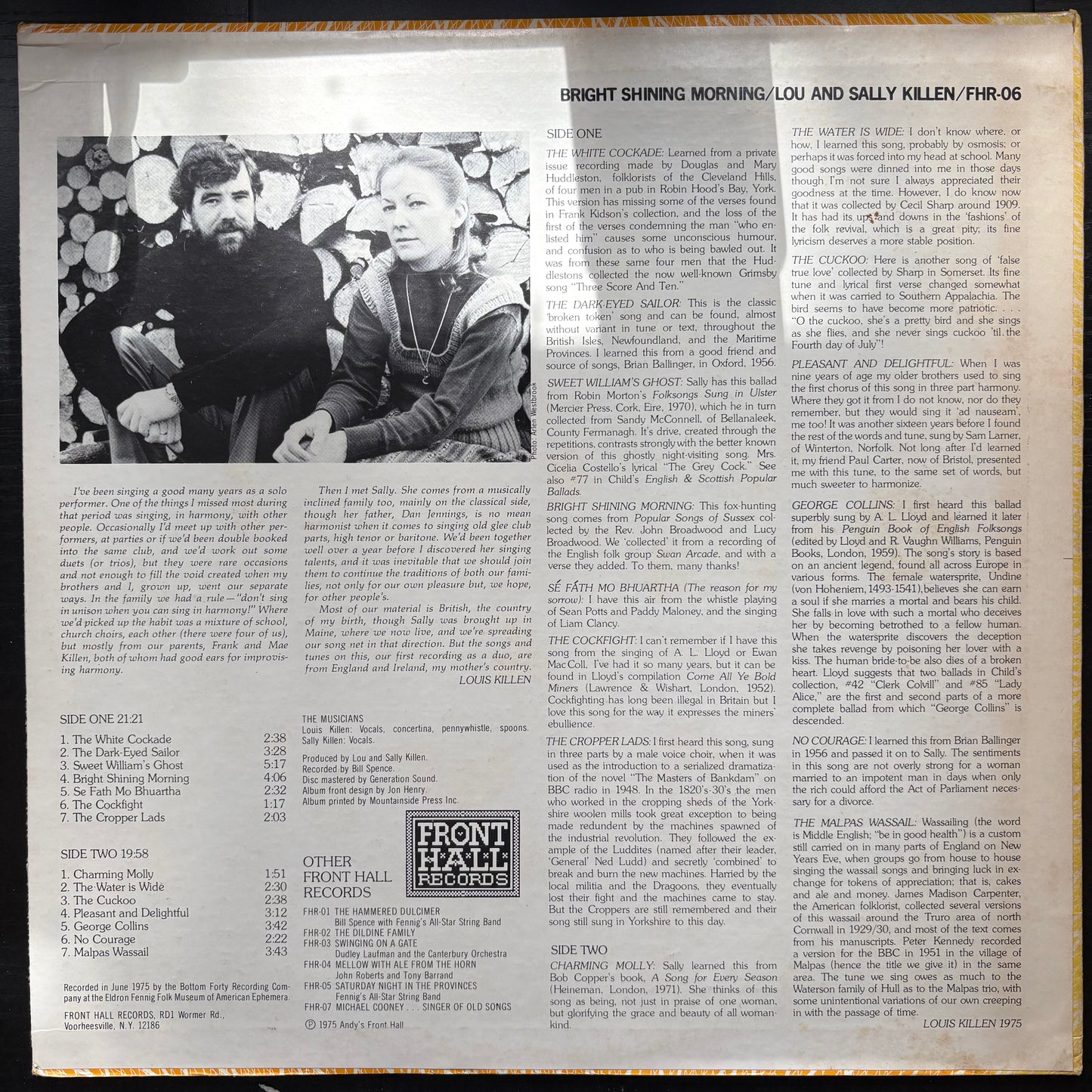 Lou & Sally Killen, "Bright Shining Morning" [VG Used]