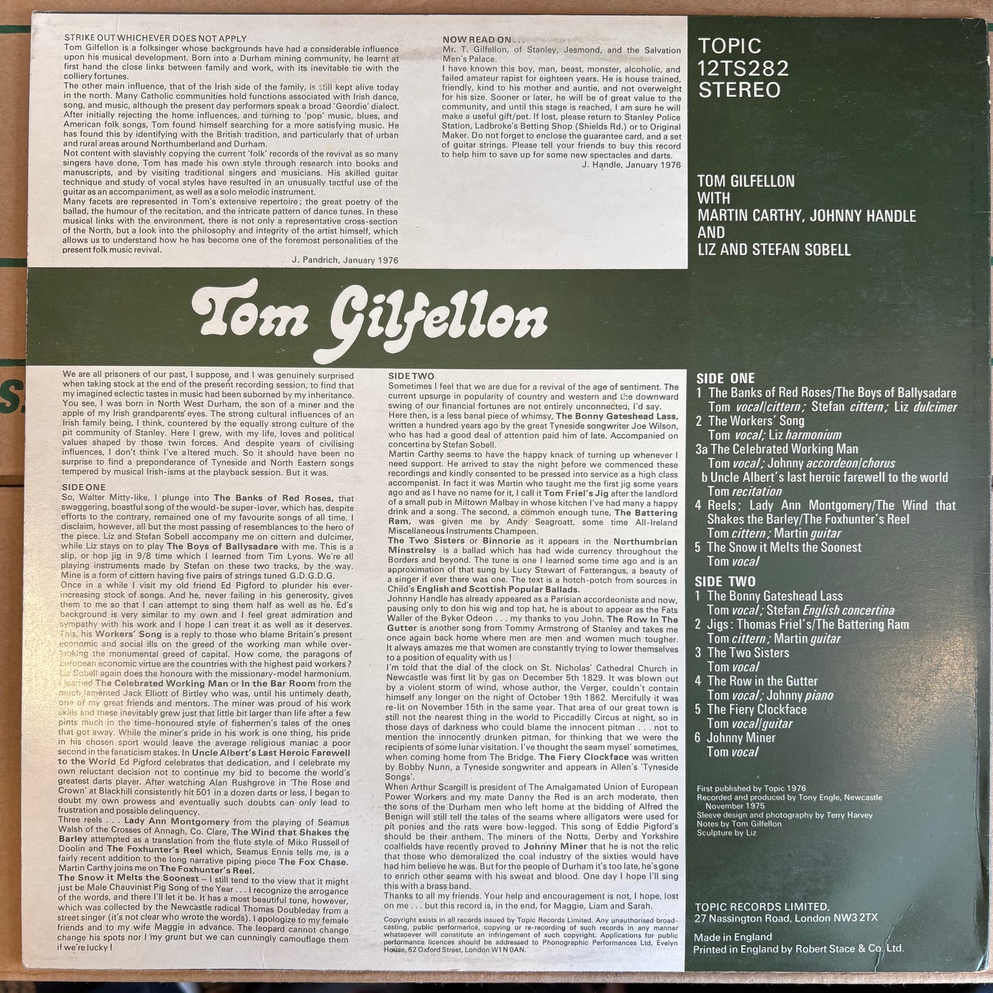 Tom Gilfellon, "In the MIddle of the Tune" [VG Used]