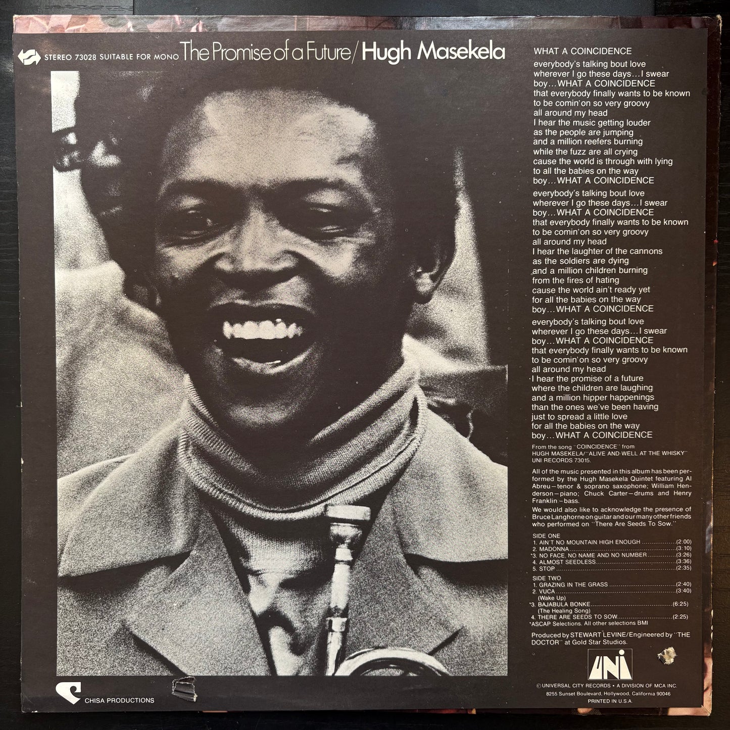 Hugh Masekela, "The Promise of a Future" [VG- Used]