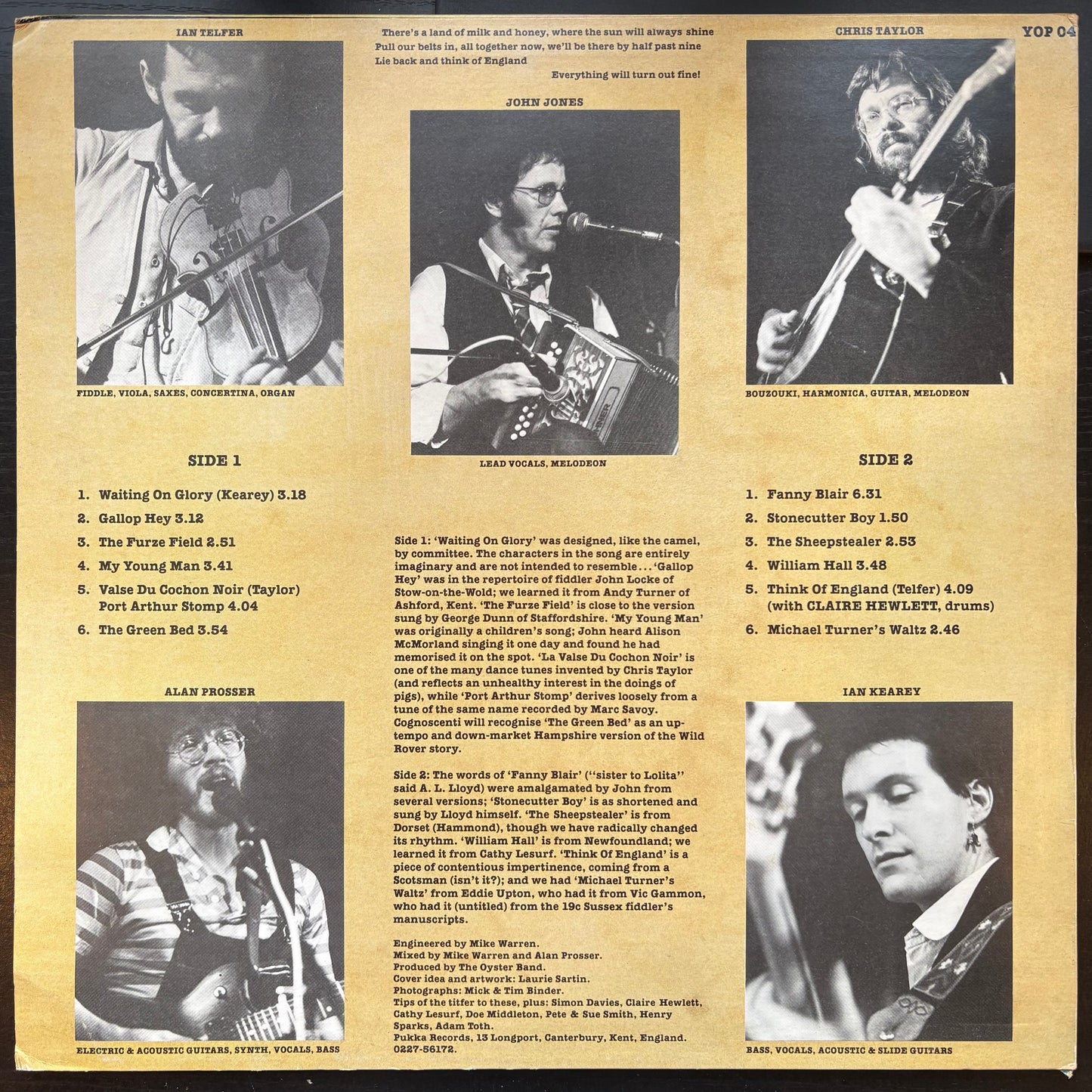 Oyster Band, "Lie Back and Think of England" [VG+ Used]