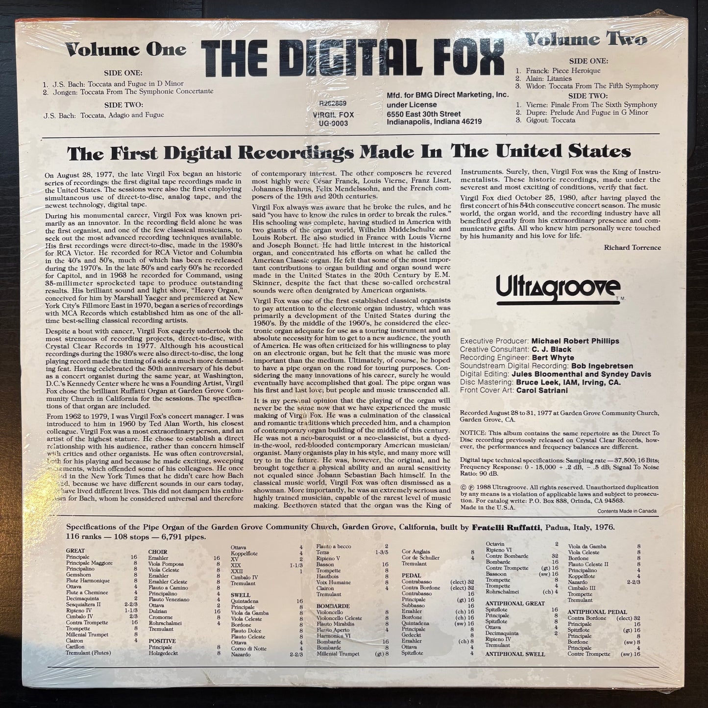 Virgil Fox, "The Digital Fox, Vols. 1 & 2" (Sealed) [Used]