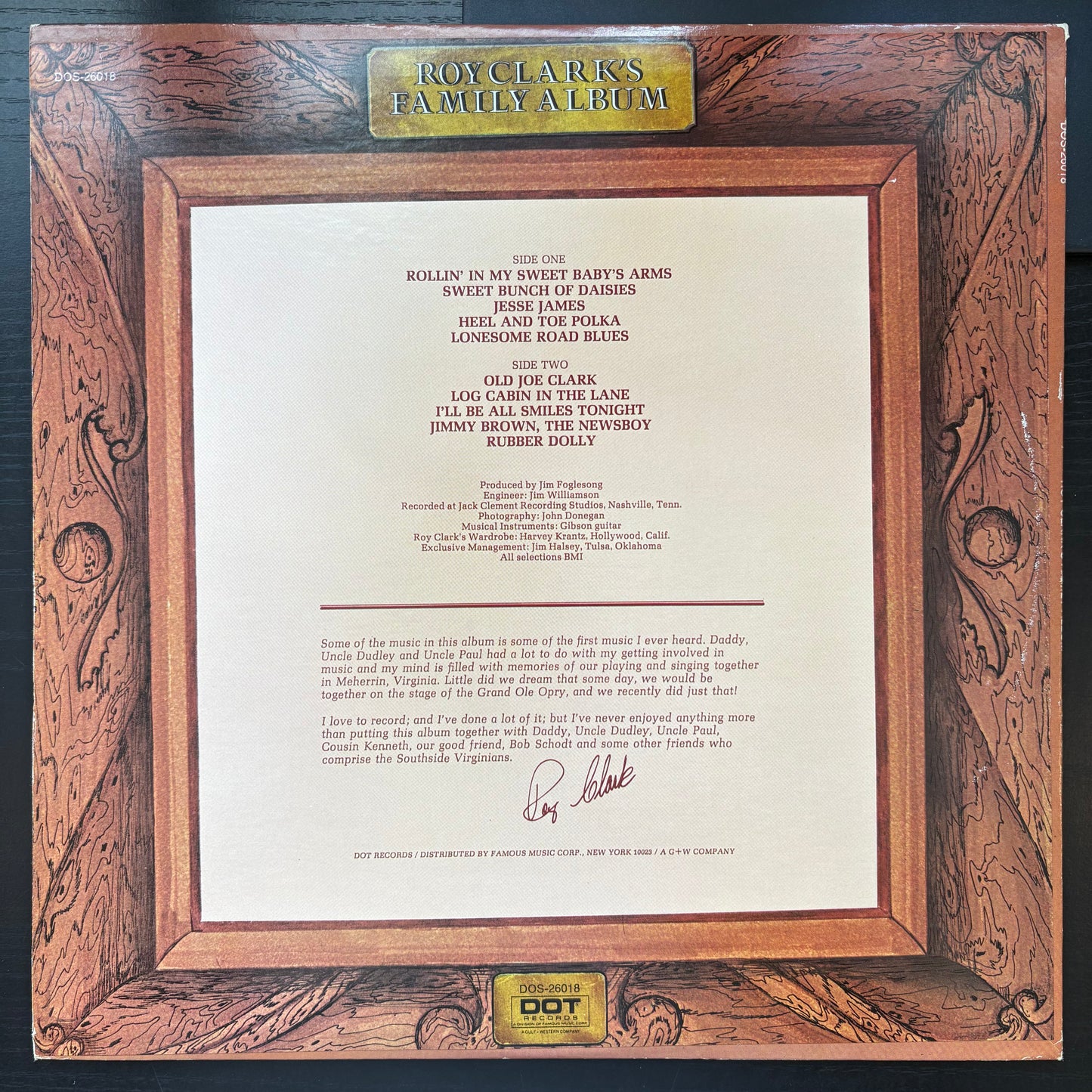 Roy Clark, "Roy Clark's Family Album" [VG+ Used]