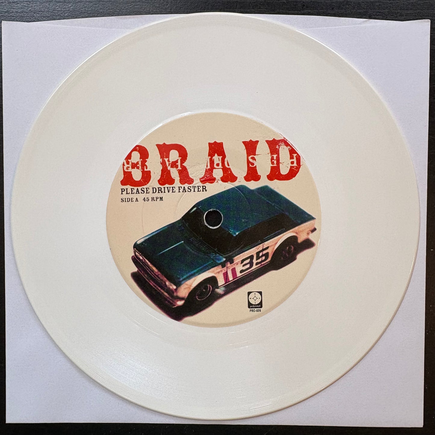 Braid, "Please Drive Faster" (7") (White Vinyl) [VG+ Used]