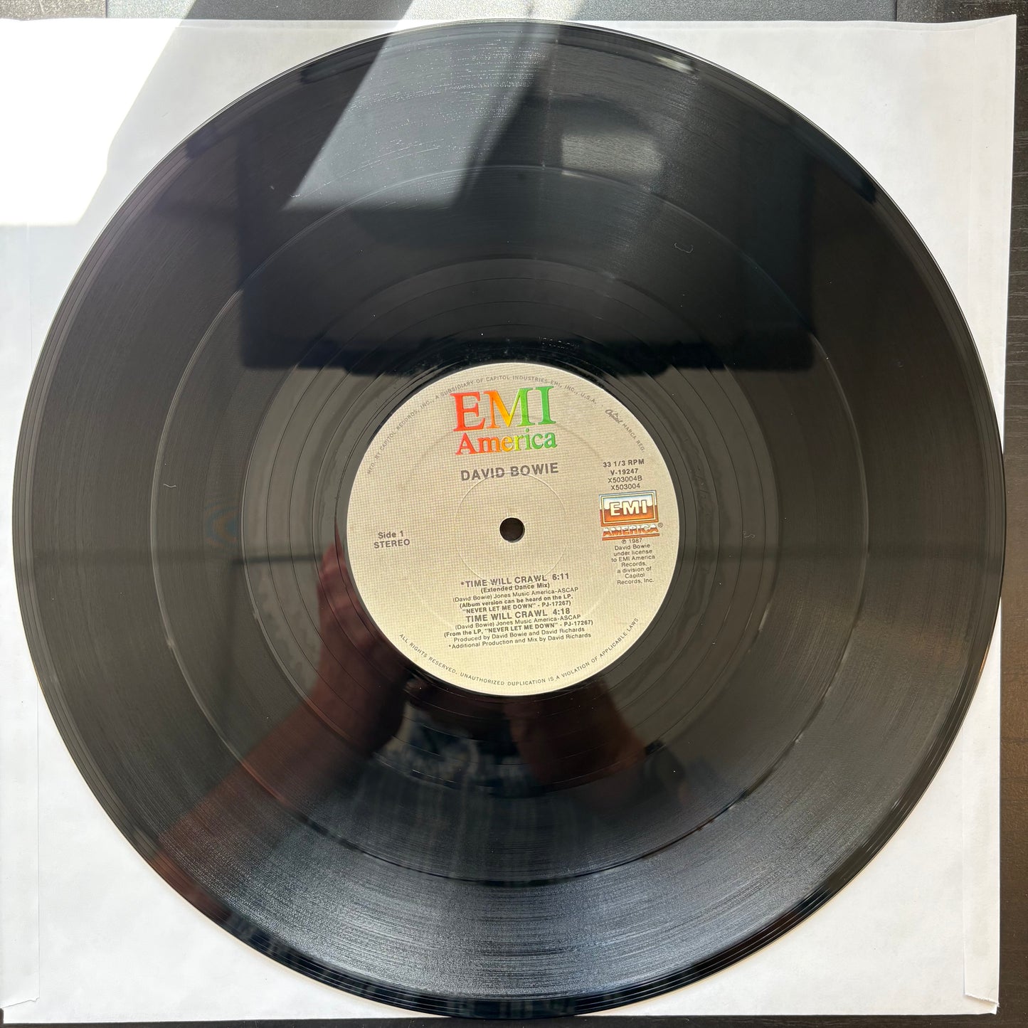 David Bowie, "Time Will Crawl (Extended Dance Mix)" (12") [VG+ Used]