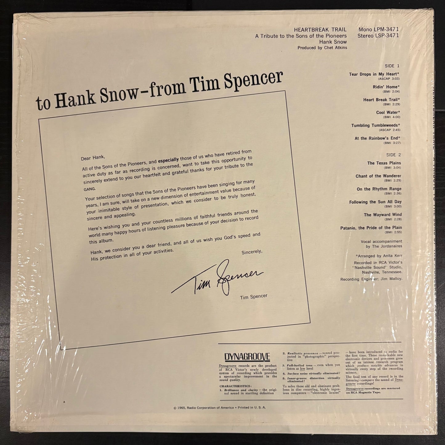 Hank Snow, "Heartbreak Trail" [VG+ Used]