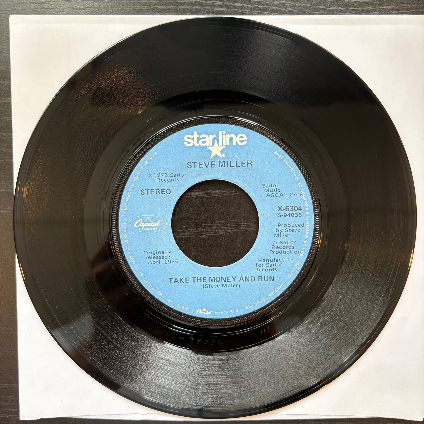Steve Miller, "Jet Airliner" (7") [VG+ Used]