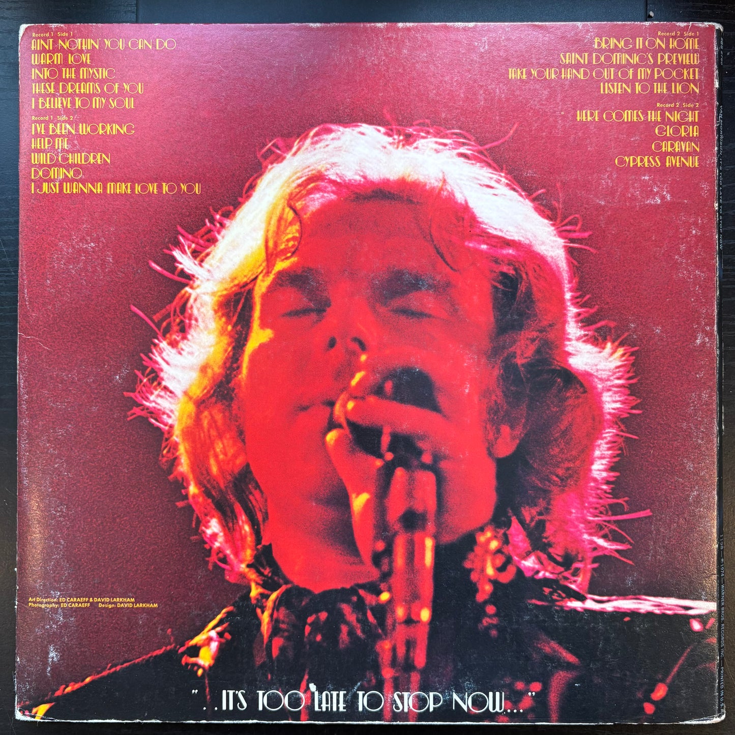 Van Morrison, "It's Too Late to Stop Now" [VG Used]