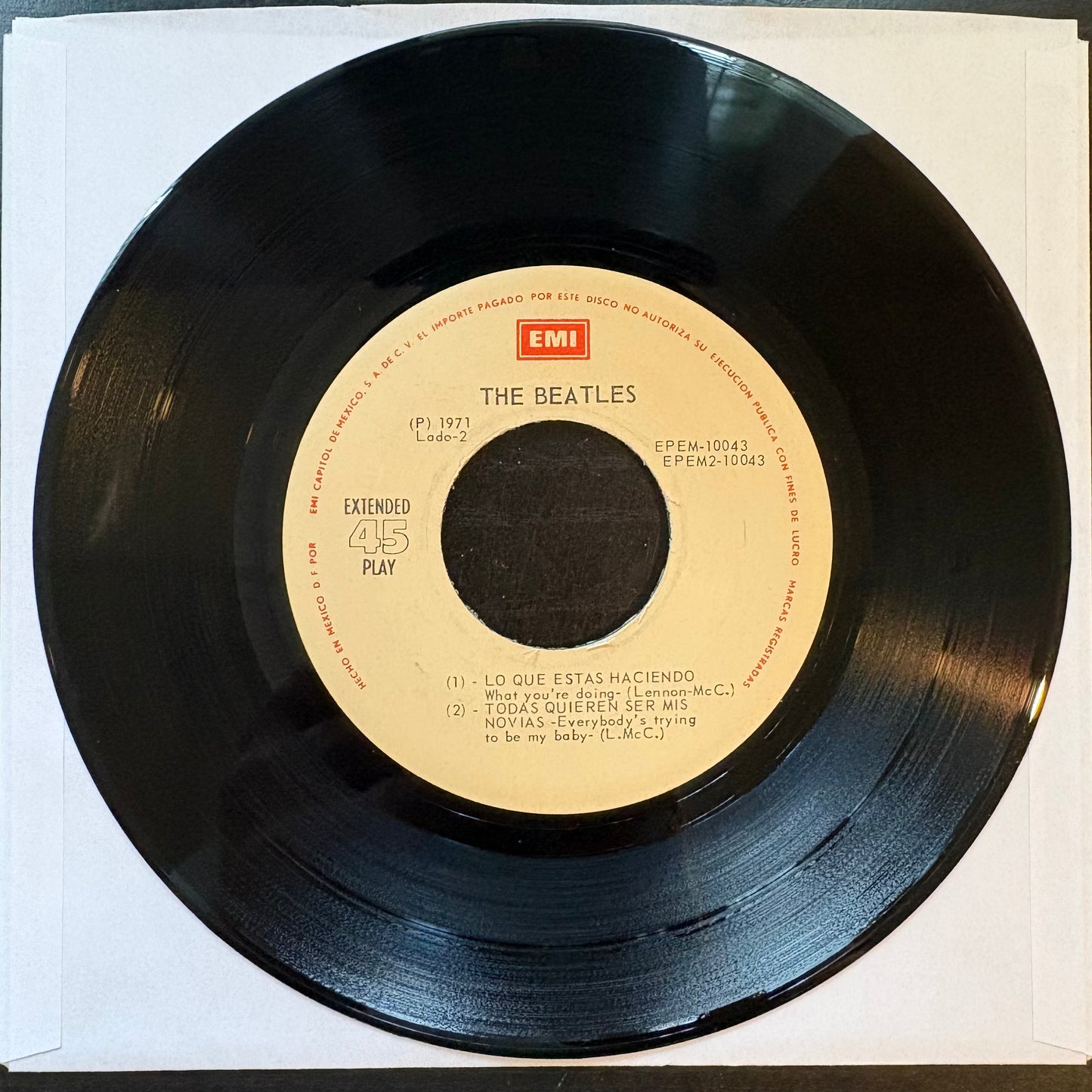 Beatles, "Palabras De Amor" (7" EP) (Mexico) [VG+ Used]