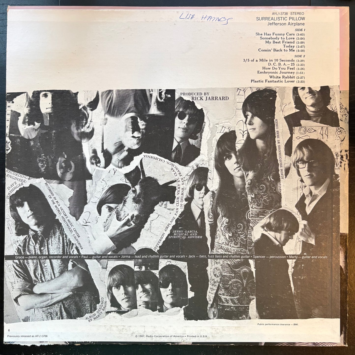Jefferson Airplane, "Surrealistic Pillow" (LP) [VG Used]