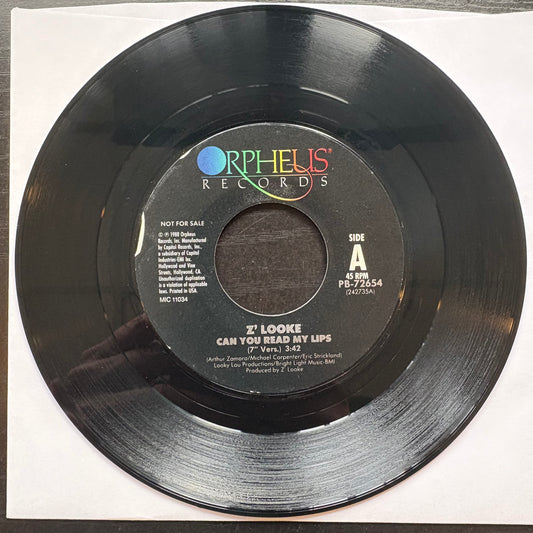 Z'Looke, "Can U Read My Lips" (Promo 7") [VG+ Used]