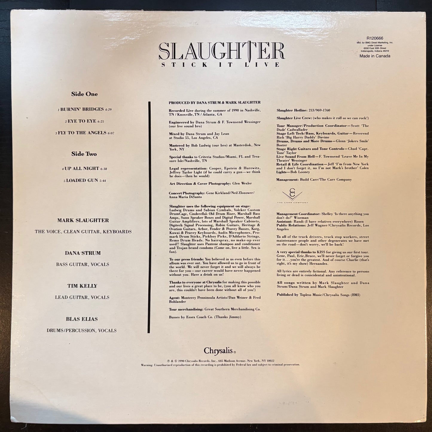 Slaughter, "Stick It Live" (EP) [VG+ Used]