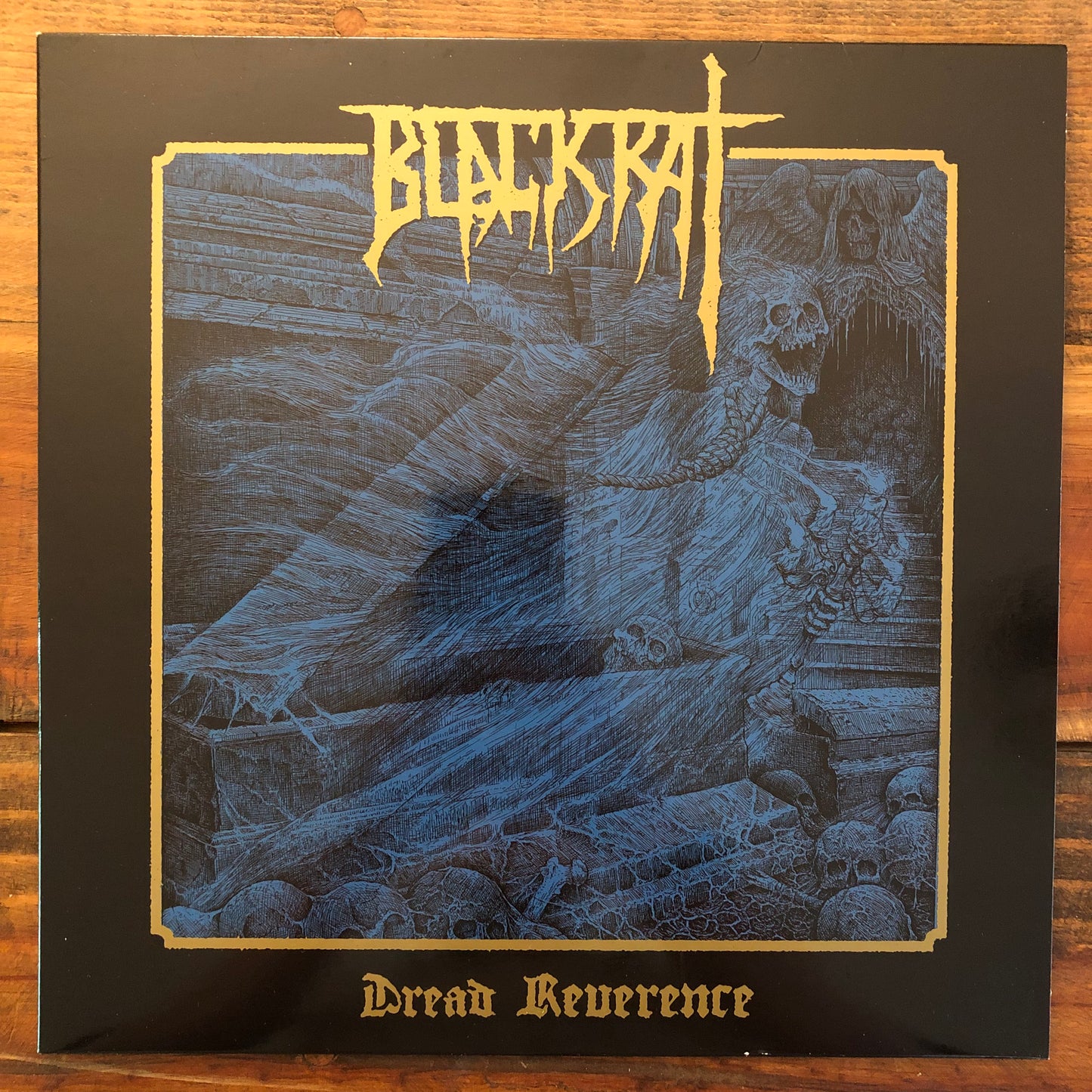 Blackrat, "Dread Reverence" (Cyan/Black with Gold Splatter) [Used]