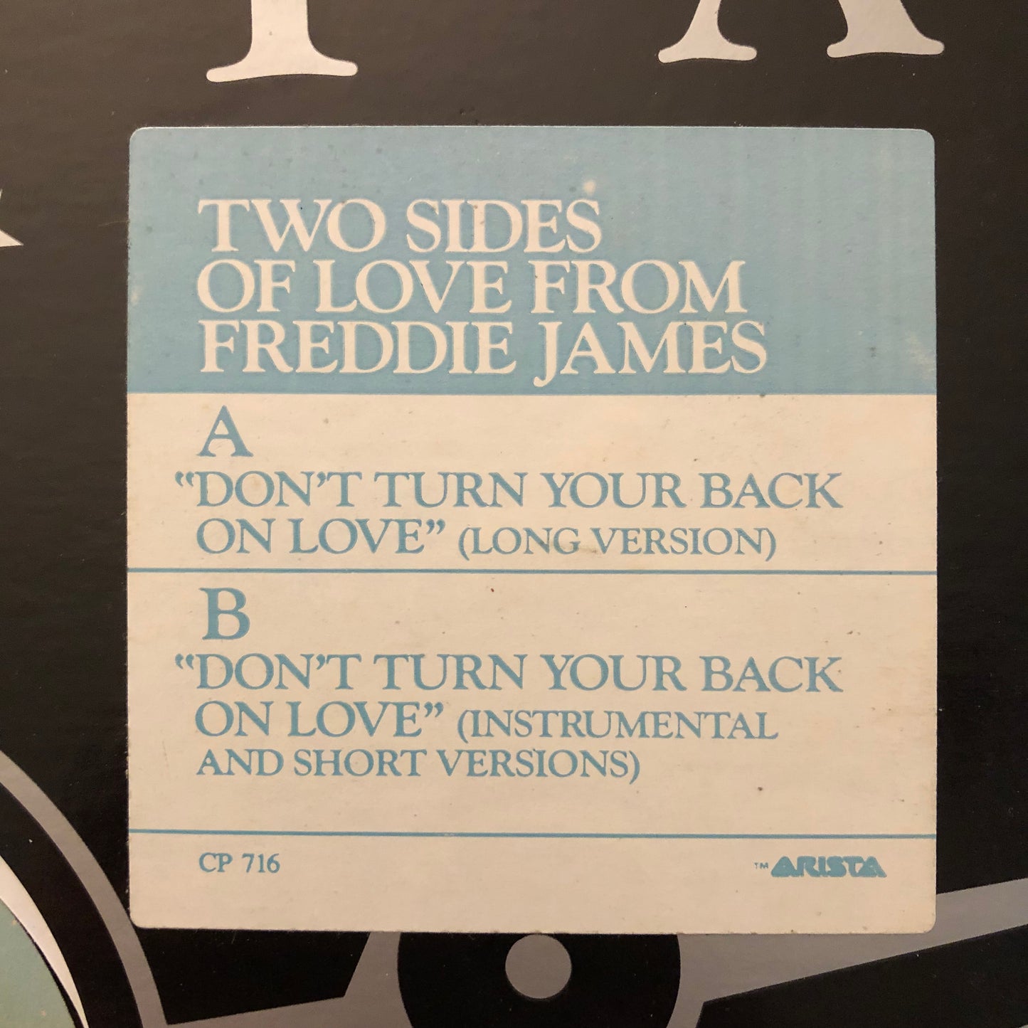 Freddie James, "Don't Turn Your Back on Love" (12") [Used]