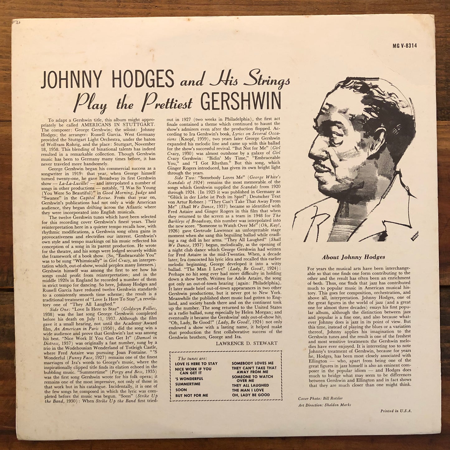 Johnny Hodges and His Strings, "Play the Prettiest Gershwin" [Used]