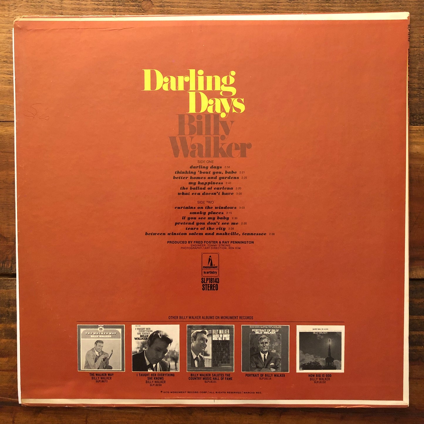 Billy Walker, "Darling Days" [Used]