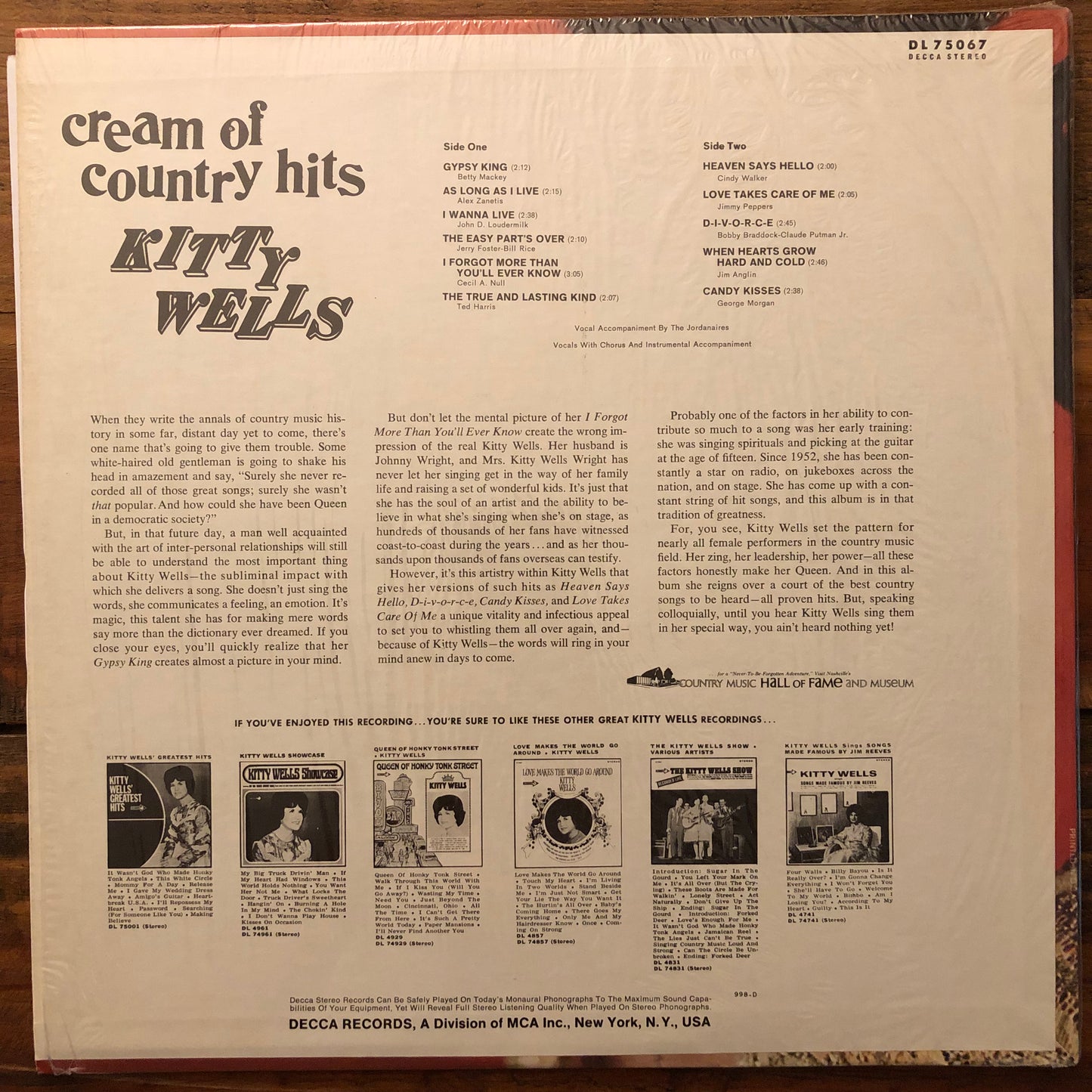 Kitty Wells, "Cream of Country Hits" [Used]