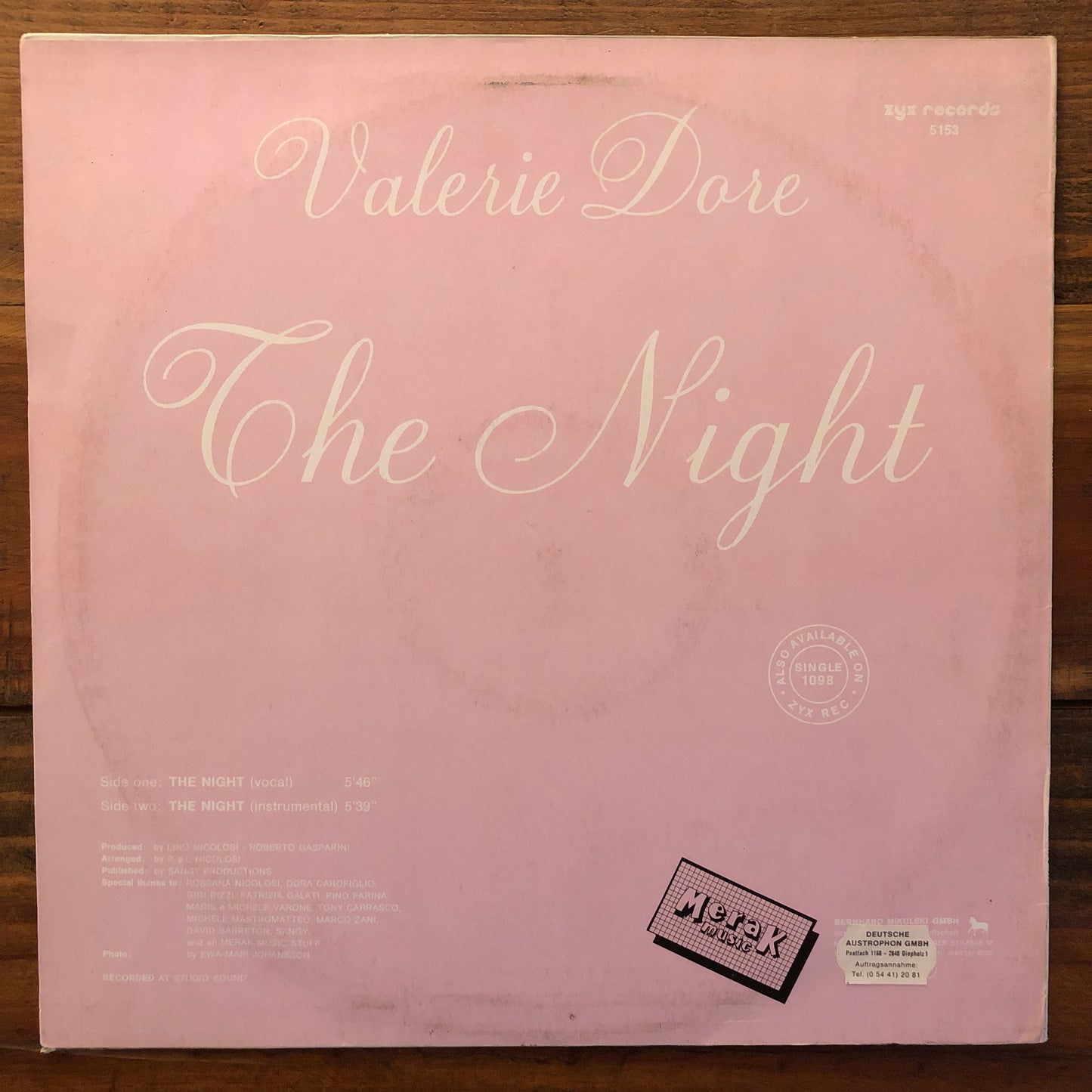 Valerie Dore, "The Night" (12") [Used]