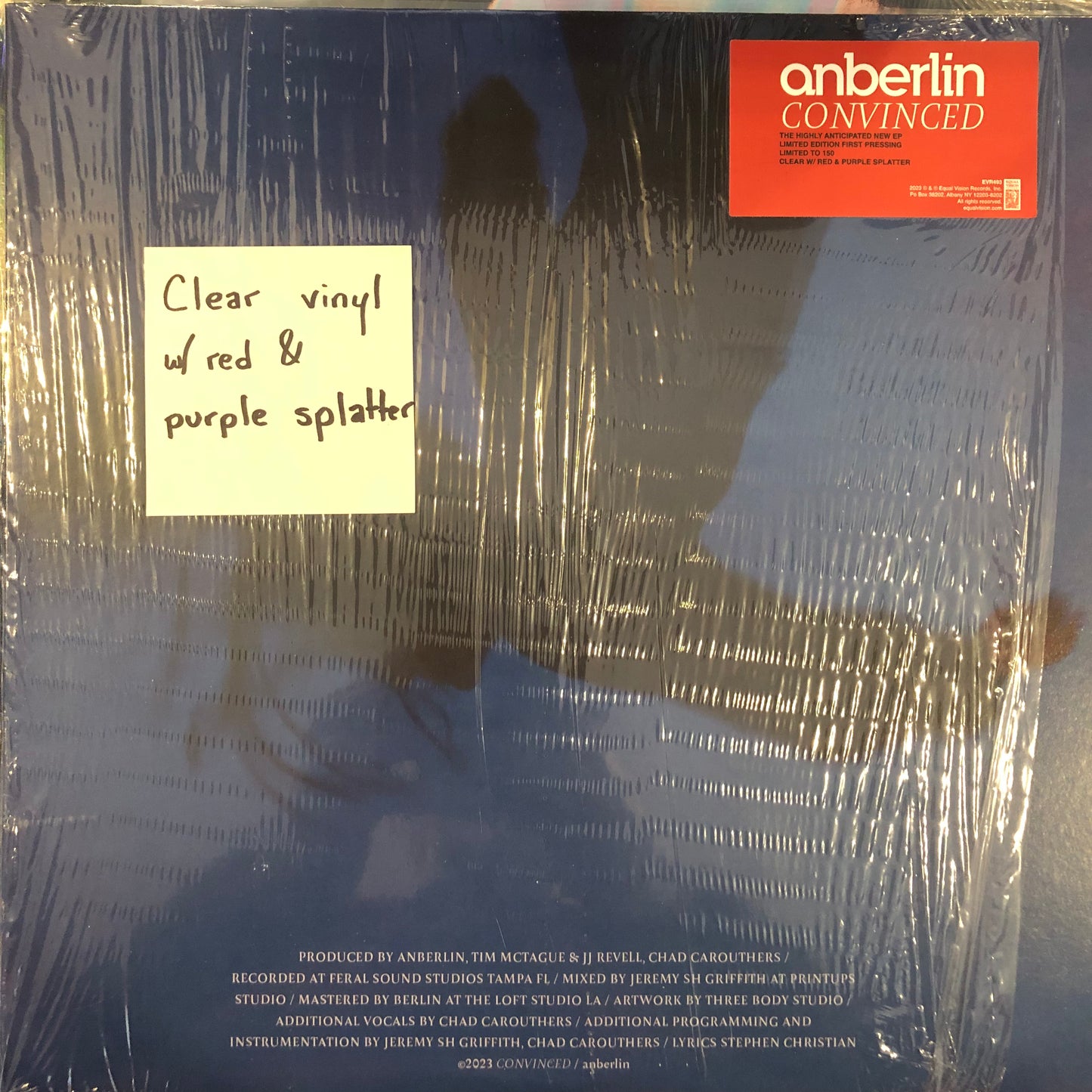 Anberlin, "Convinced" (Clear Vinyl with Red & Purple Splatter) [Used]