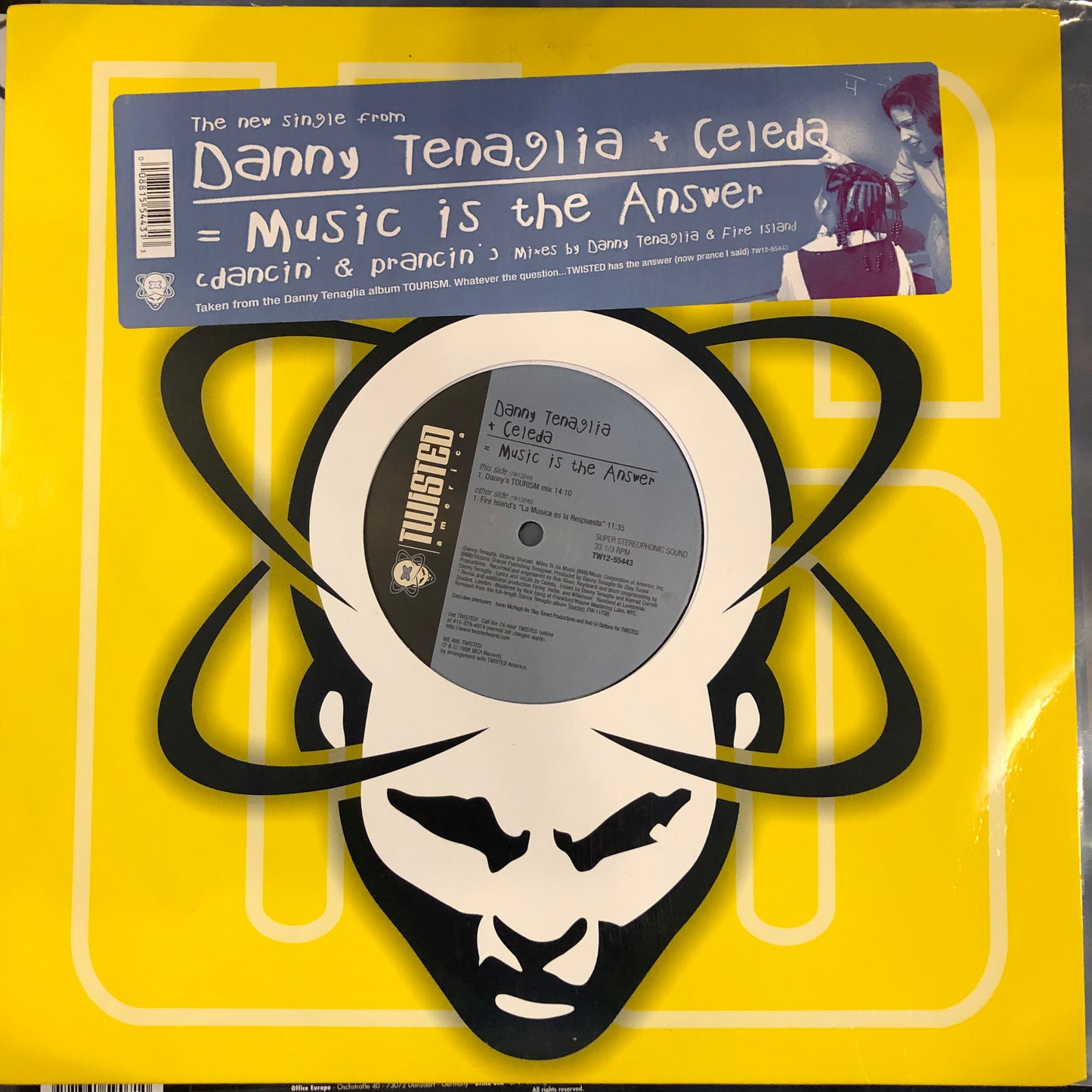 Danny Tenaglia + Celeda, "Music Is the Answer (Dancin' & Prancin')" (12") [Used]