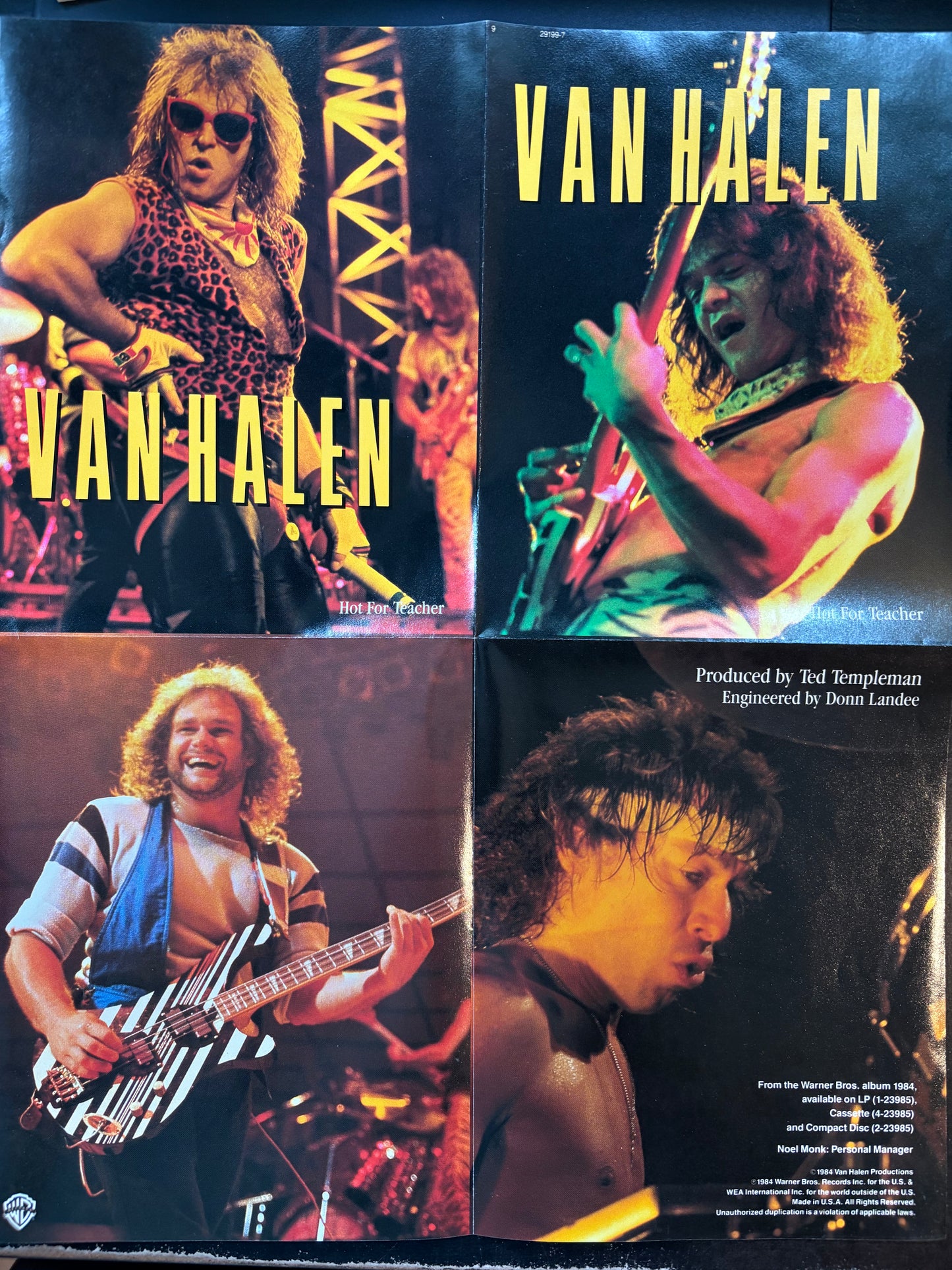 Van Halen, "Hot for Teacher" (7") (Promo) [VG+ Used]