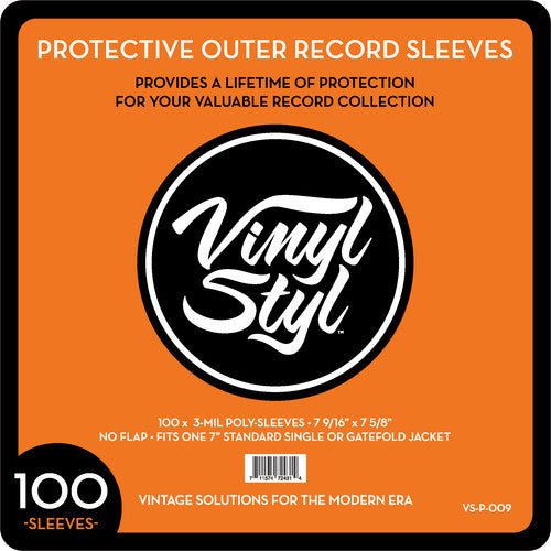 Vinyl Styl 7" Outer Poly-Sleeves, Pack of 100 [3 mil]